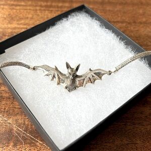 Goddess Designs / Detailed Bat Sterling Silver Statement Bracelet(Never Worn)